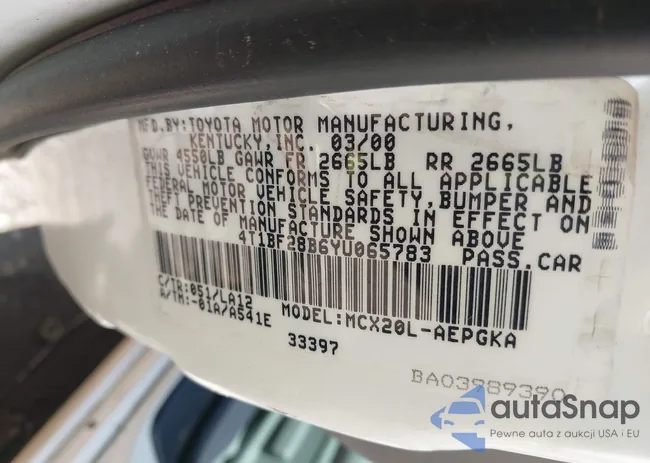 4T1BF28B6YU065783: 42178208