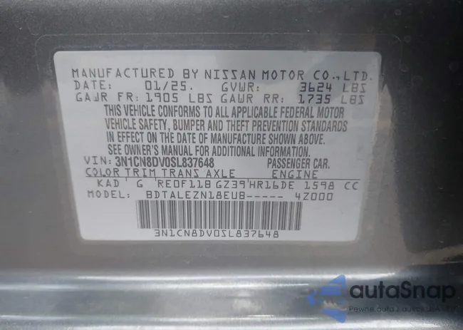 3N1CN8DV0SL837648: 42178248