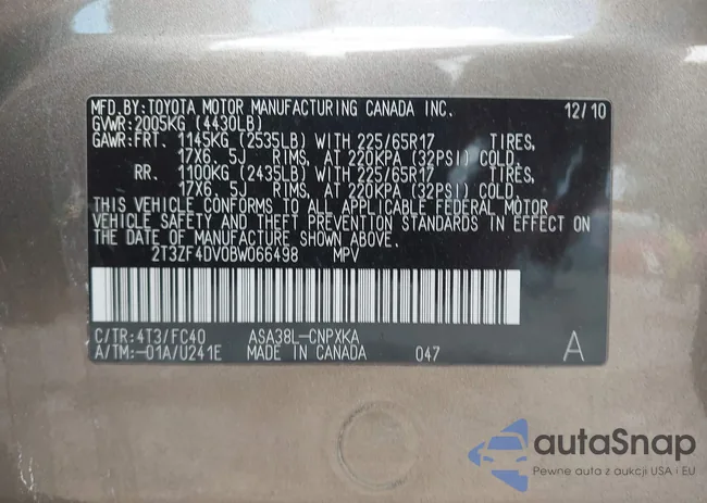 2T3ZF4DV0BW066498: 42178400