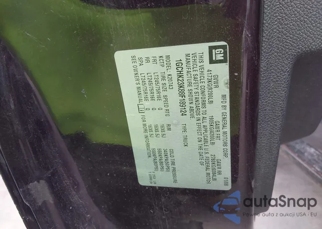 1GCHK23K88F189124: 42179603