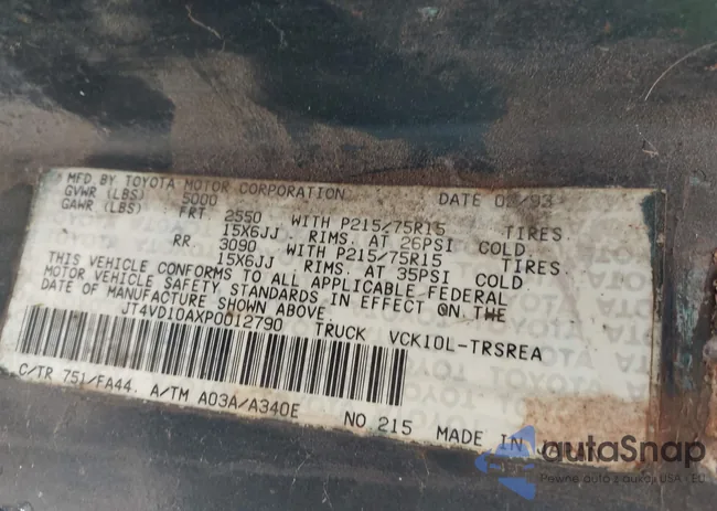 JT4VD10AXP0012790: 42179976