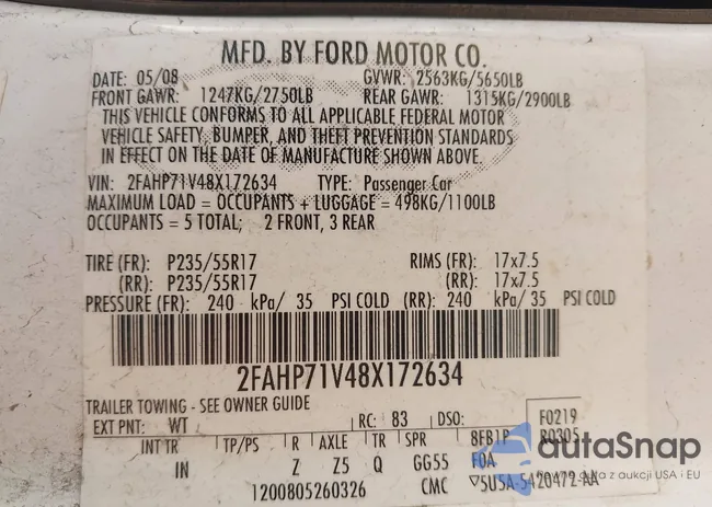 2FAHP71V48X172634: 42179184