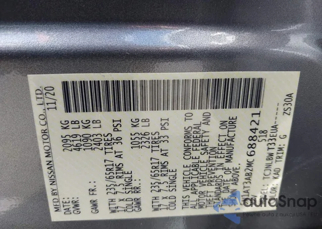 5N1AT3AB2MC688421: 42180467