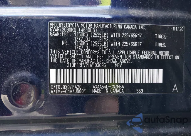 2T3P1RFV2LW103696: 42180489