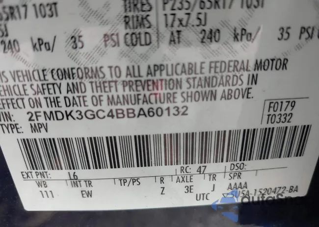 2FMDK3GC4BBA60132: 42180574