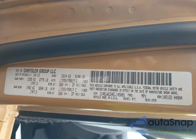 1C4BJWCG4EL145081: 42180723