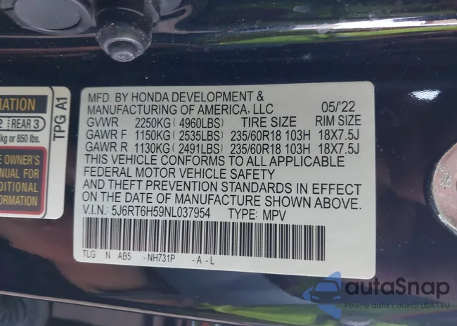 5J6RT6H59NL037954: 42181012