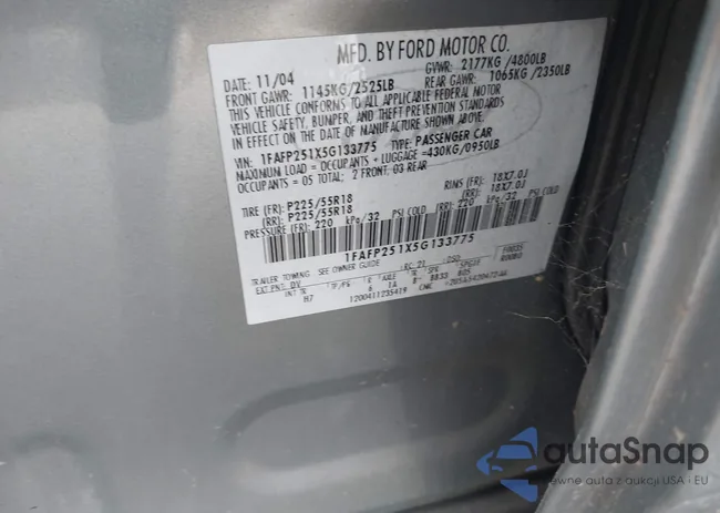 1FAFP251X5G133775: 42180128