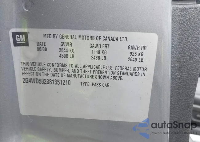 2G4WD582381351210: 42181458