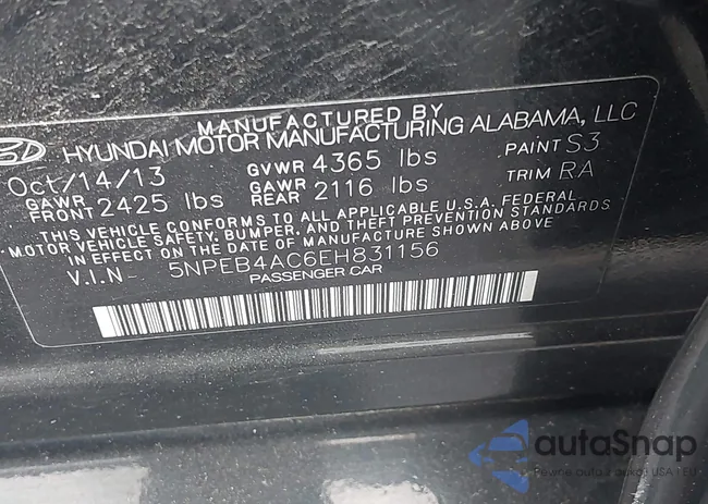 5NPEB4AC6EH831156: 42181536