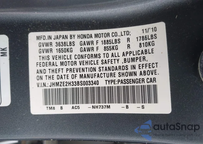 JHMZE2H33BS003340: 42181603