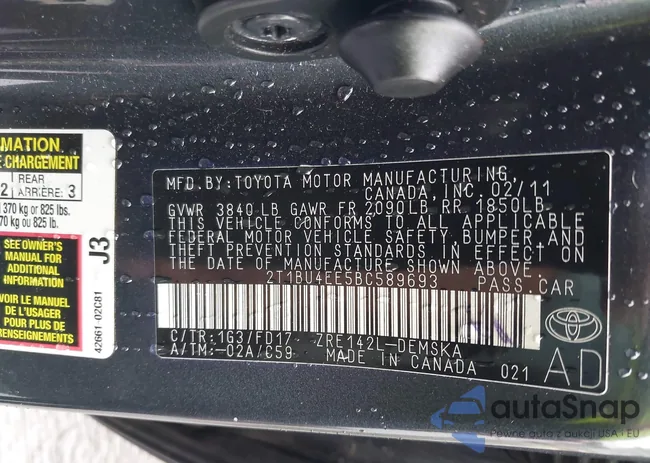 2T1BU4EE5BC589693: 42181735