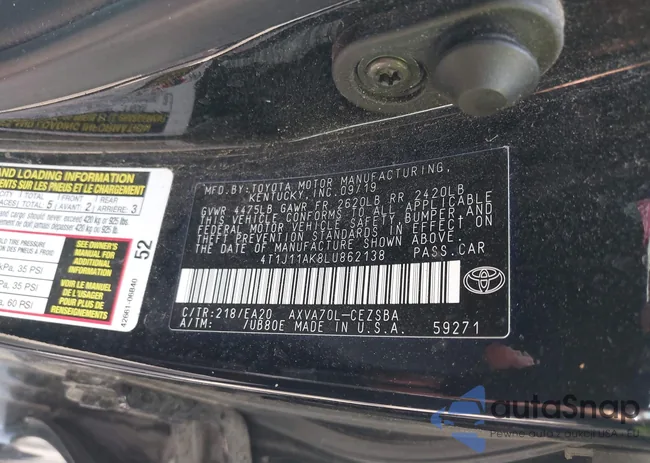 4T1J11AK8LU862138: 42181841