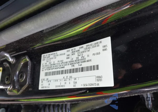 1FTEW1EP1KKF23440: 42181086