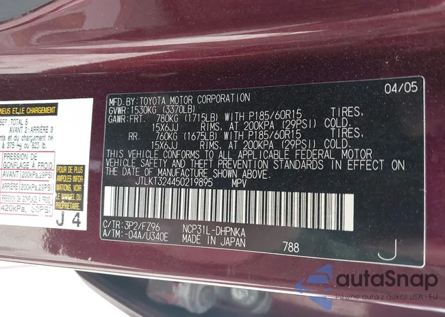 JTLKT324450219895: 42181175