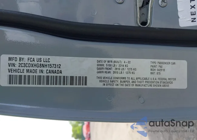 2C3CDXHG8NH157312: 42181187