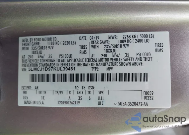 5LMCJ1D97KUL39481: 42181199