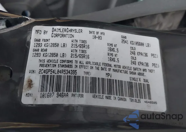 2C4GP54L04R534395: 42182506