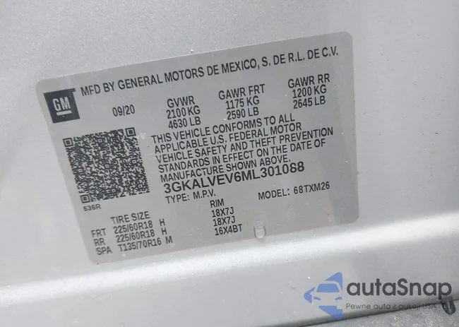 3GKALVEV6ML301088: 42182701