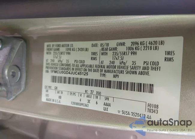 1FMCU0GD4JUC45125: 42182856