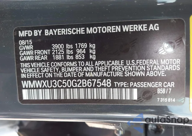 WMWXU3C50G2B67548: 42182996