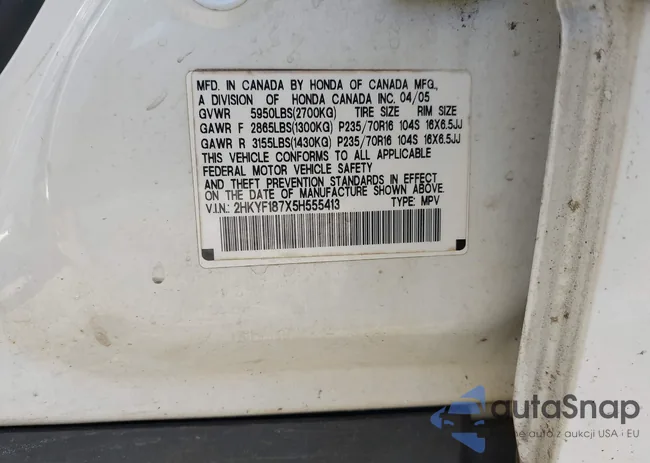 2HKYF187X5H555413: 42182161