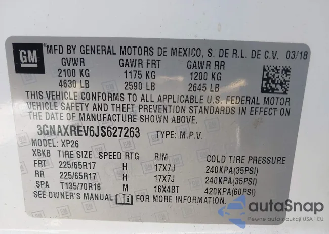 3GNAXREV6JS627263: 42182245
