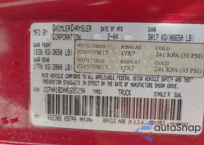 1D7HA18DX4S655294: 42182247