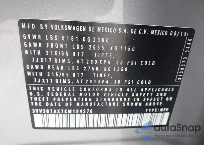 3VV3B7AX7KM194376: 42183541