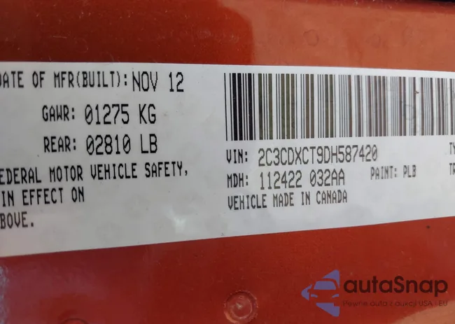 2C3CDXCT9DH587420: 42183730