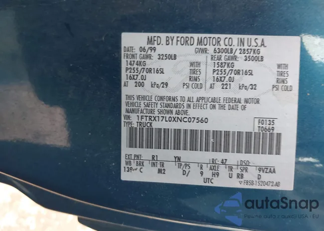 1FTRX17L0XNC07560: 42183858