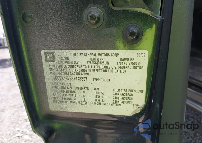 1GCEK19V33E142807: 42183100