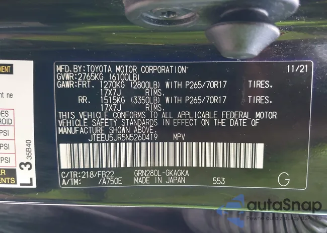 JTEEU5JR5N5260419: 42183366