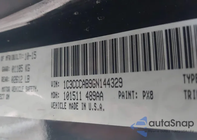 1C3CCCAB9GN144329: 42184550