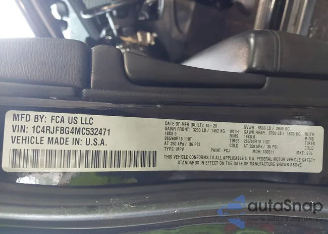 1C4RJFBG4MC532471: 42184671