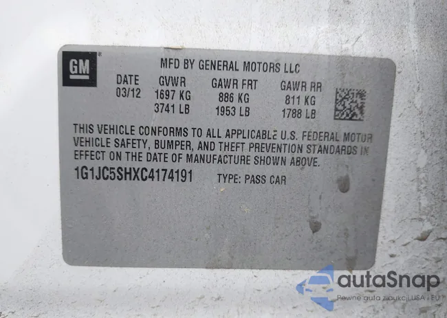 1G1JC5SHXC4174191: 42184958