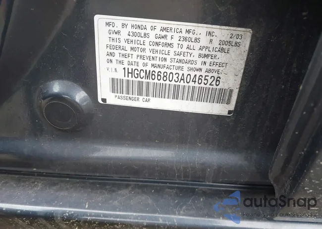 1HGCM66803A046526: 42185052