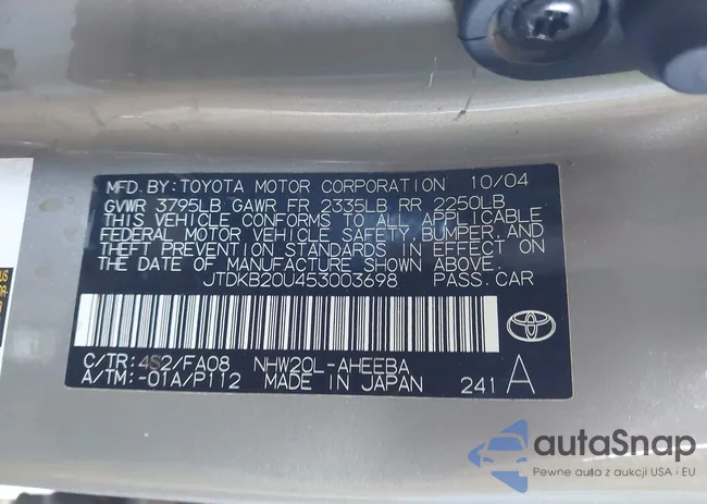 JTDKB20U453003698: 42184164