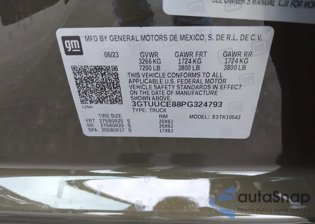 3GTUUCE88PG324793: 42184307