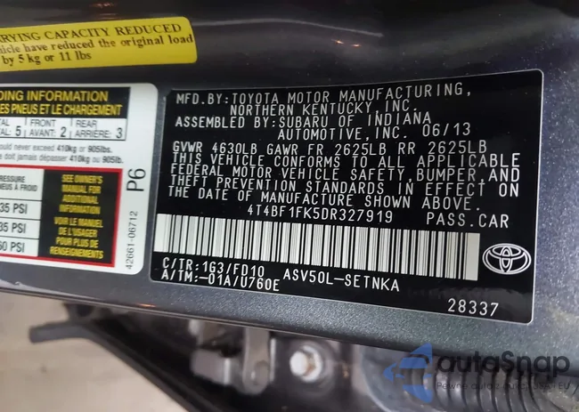 4T4BF1FK5DR327919: 42184454