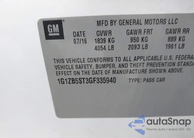 1G1ZB5ST3GF335940: 42185993