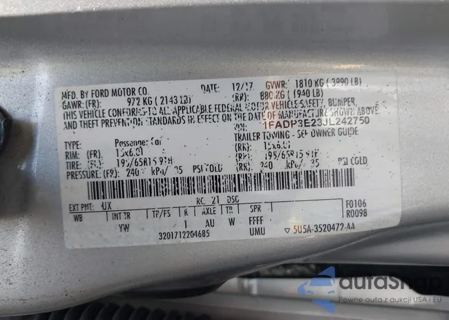 1FADP3E23JL242750: 42185203