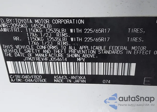 JTMZFREV4FJ054614: 42185224