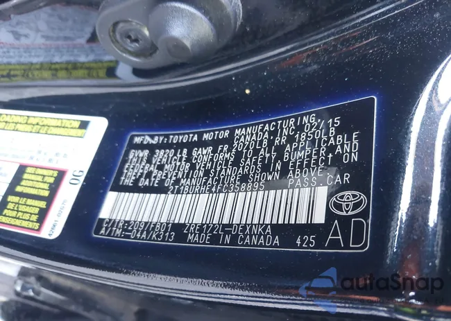 2T1BURHE4FC358895: 42186642