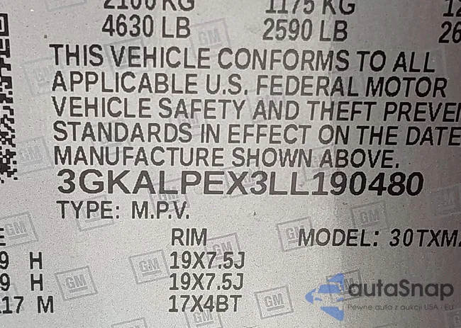 3GKALPEX3LL190480: 42186726