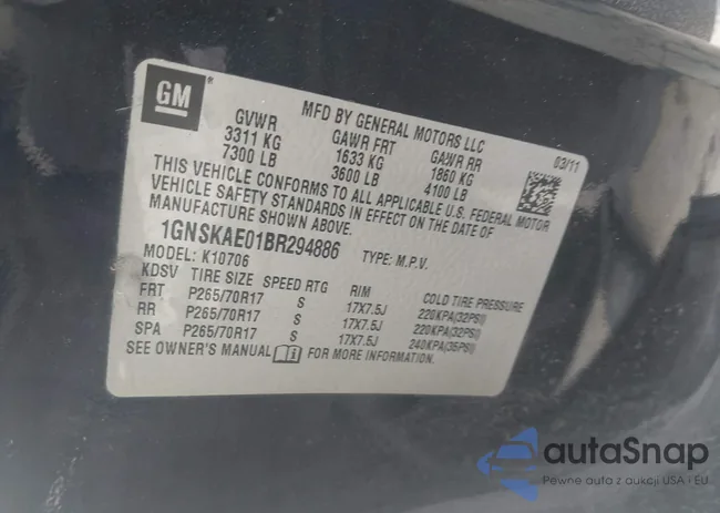 1GNSKAE01BR294886: 42187725