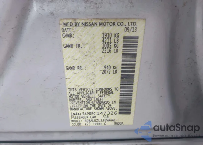 1N4AL3AP0EC147326: 42187742