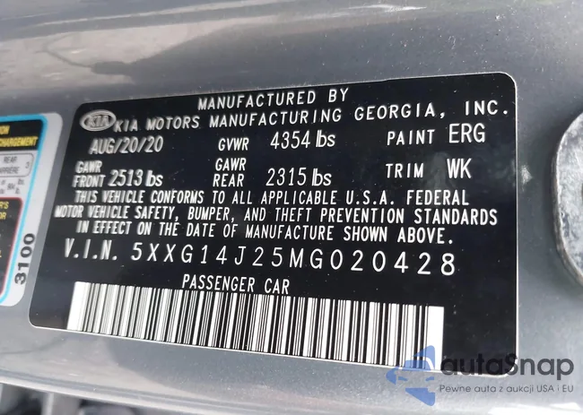 5XXG14J25MG020428: 42187805