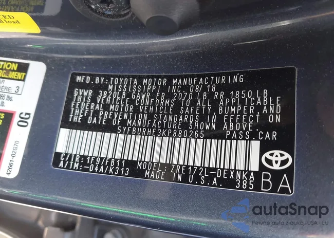 5YFBURHE3KP880265: 42187936