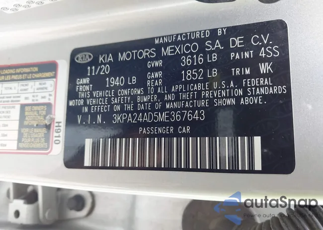 3KPA24AD5ME367643: 42187979